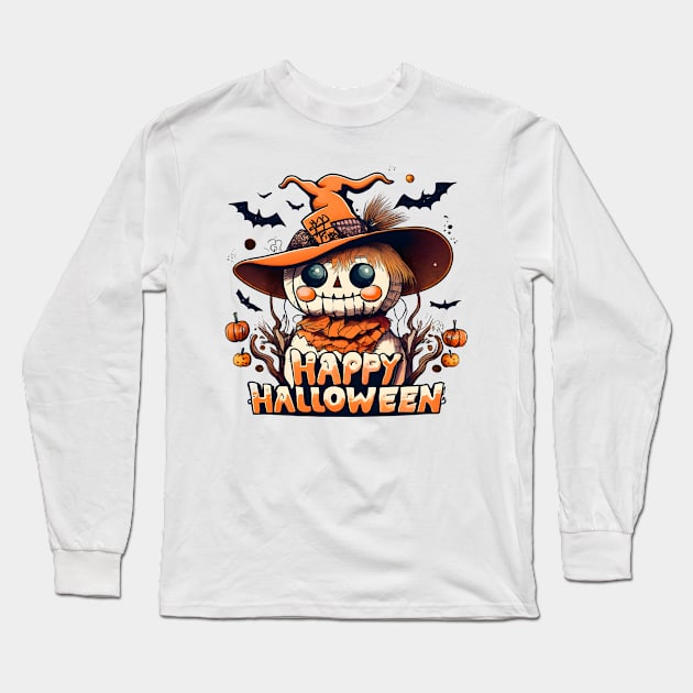 straw doll halloween Long Sleeve T-Shirt by Aldrvnd